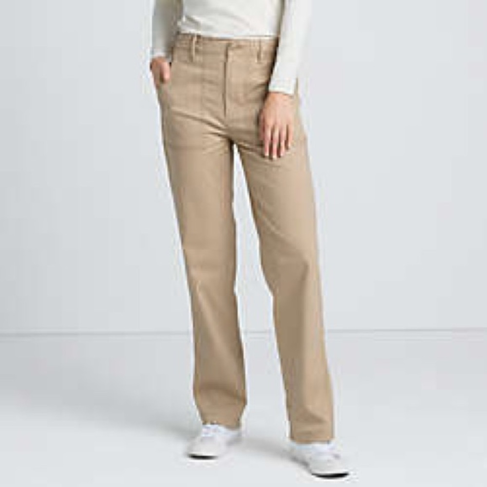 Lands End Women’s high-rise Chino pants size 6 desert tan